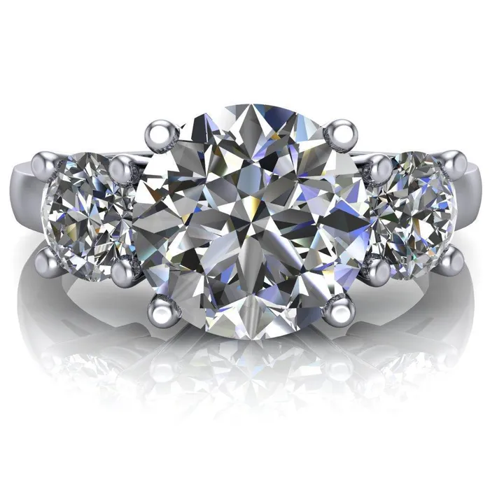 Danelle Round Center Stone Under Bezel Engagement Ring Fire Brilliance Rings