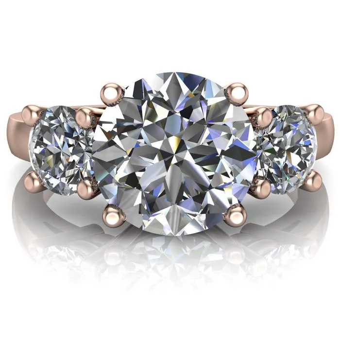 Danelle Round Center Stone Under Bezel Engagement Ring Fire Brilliance Rings