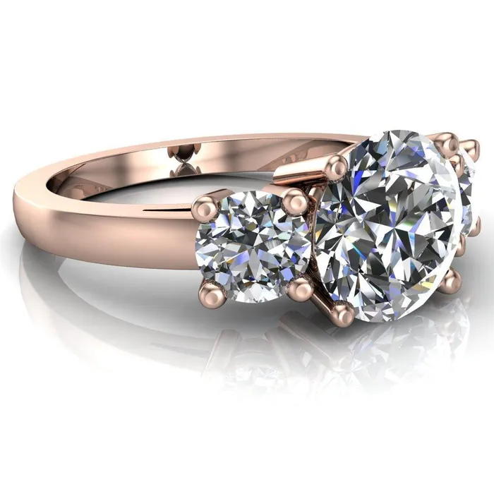 Danelle Round Center Stone Under Bezel Engagement Ring Fire Brilliance Rings