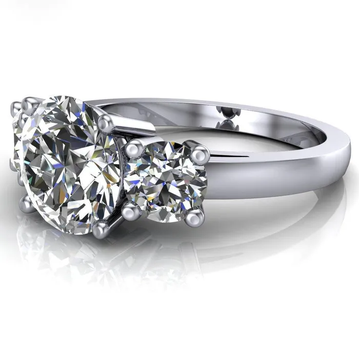 Danelle Round Center Stone Under Bezel Engagement Ring Fire Brilliance Rings