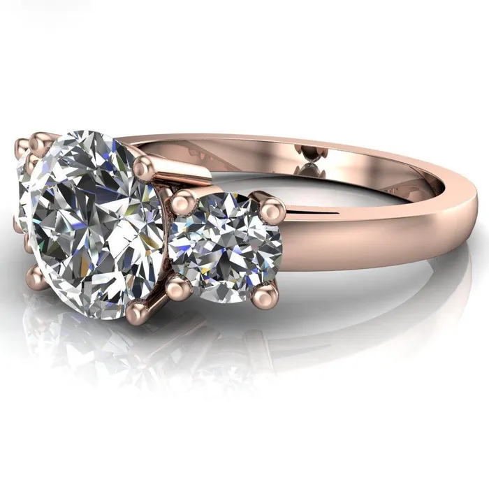 Danelle Round Center Stone Under Bezel Engagement Ring Fire Brilliance Rings