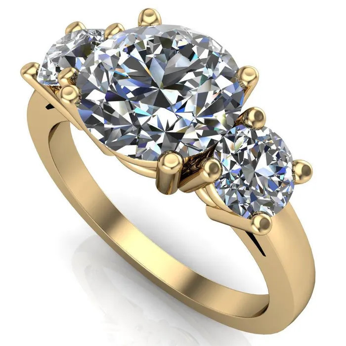 Danelle Round Center Stone Under Bezel Engagement Ring Fire Brilliance Rings