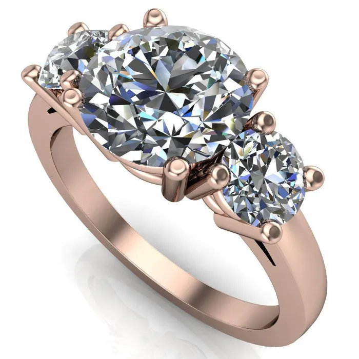 Danelle Round Center Stone Under Bezel Engagement Ring Fire Brilliance Rings