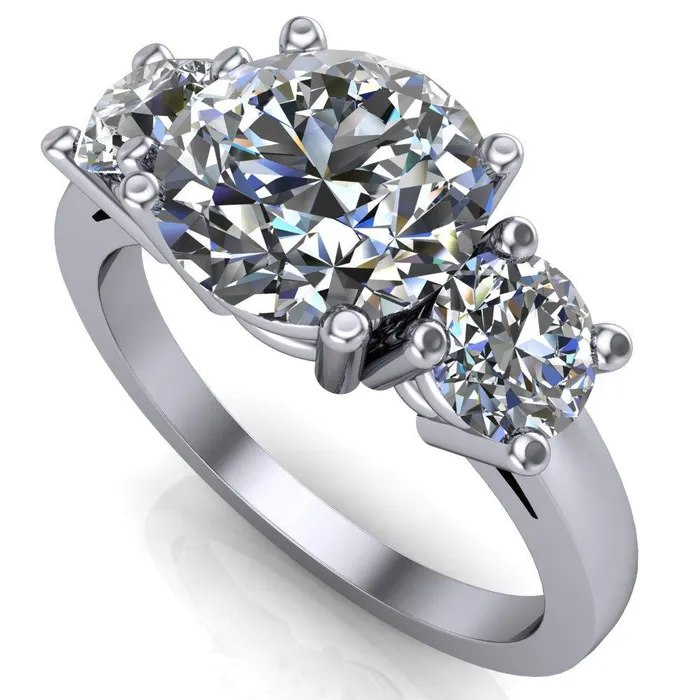 Danelle Round Center Stone Under Bezel Engagement Ring Fire Brilliance Rings