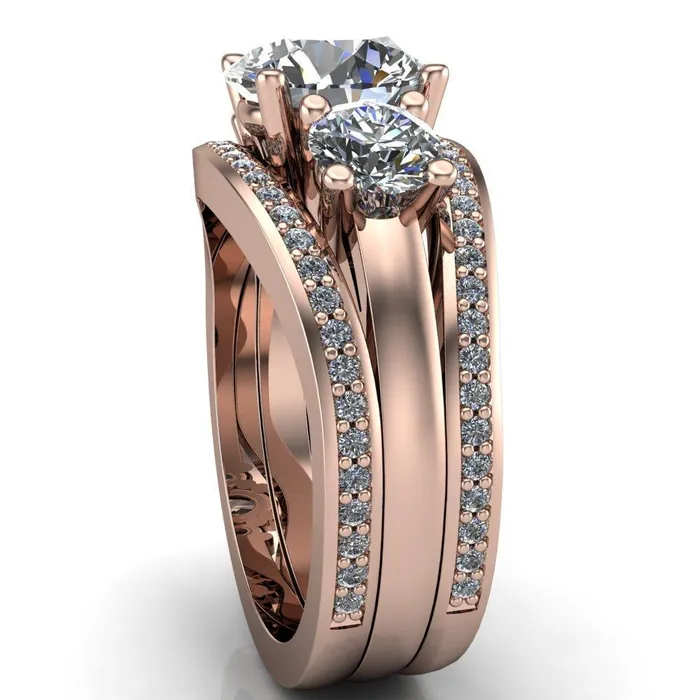 Danelle Round Center Stone Under Bezel Engagement Ring Fire Brilliance Rings