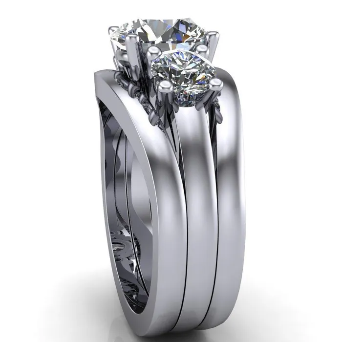 Danelle Round Center Stone Under Bezel Engagement Ring Fire Brilliance Rings