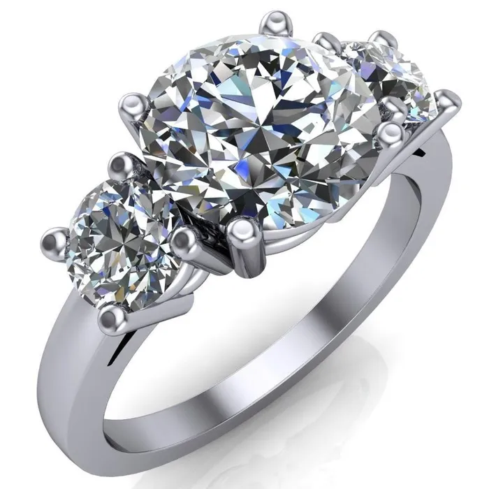 Danelle Round Center Stone Under Bezel Engagement Ring Fire Brilliance Rings