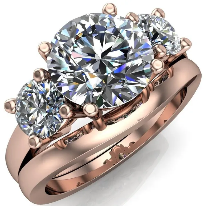 Danelle Round Center Stone Under Bezel Engagement Ring Fire Brilliance Rings