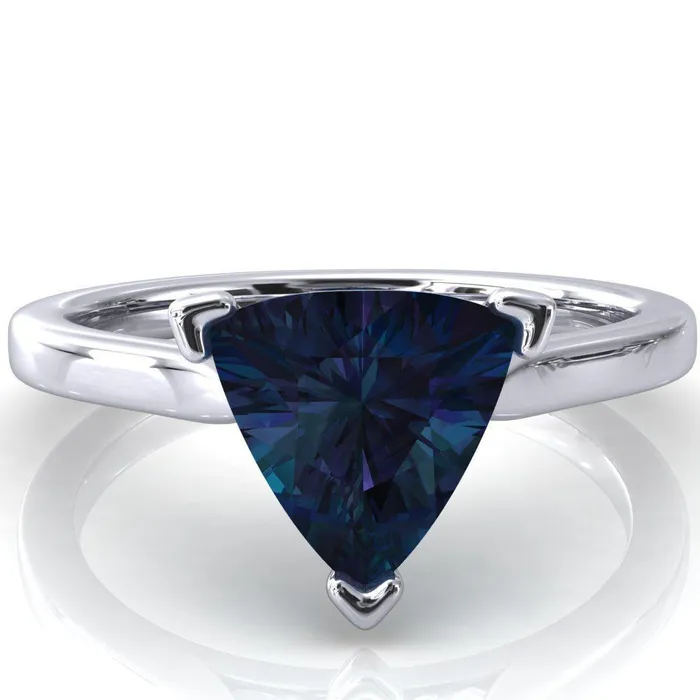 Darci Trillion Alexandrite 3 Prong Cathedral Solitaire Engagement Ring Fire Brilliance Rings Darci Trillion Alexandrite 3 Prong Cathedral Solitaire Engagement Ring Fire Brilliance Rings