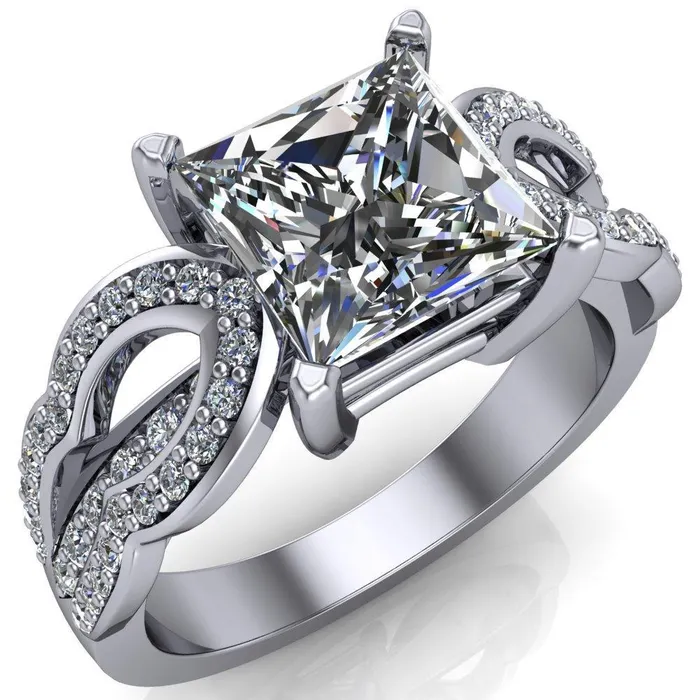 Desma PrincessSquare Moissanite Split Arc Shank Diamond Engagement Ring Fire Brilliance Rings Desma PrincessSquare Moissanite Split Arc Shank Diamond Engagement Ring Fire Brilliance Rings