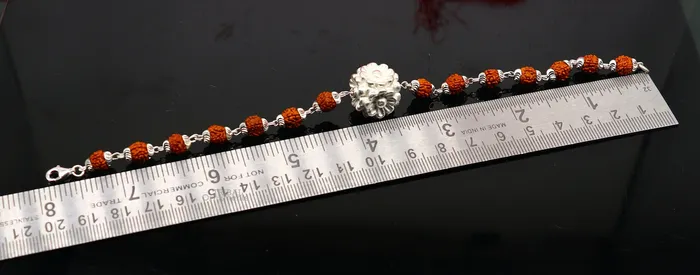 Divine 925 sterling silver handmade flower style Rakhi bracelet amazing Rudraksha bracelet use as daily use jewelry rk223 TRIBAL ORNAMENTS Bracelets