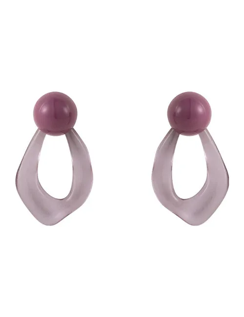 Earrings 02 E1429 Lavender Irregular Acrylic Earrings