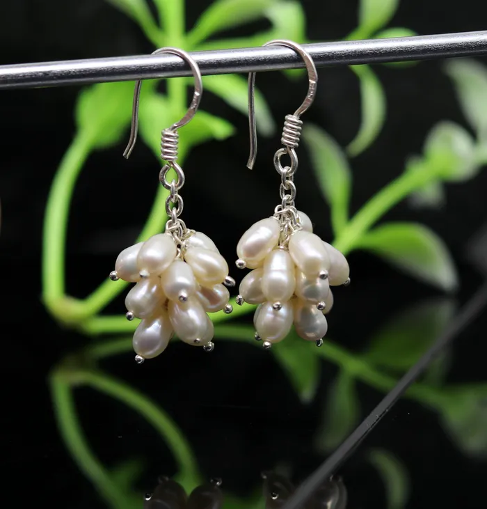 Earrings 925 sterling silver handmade hoops earring fabulous tiny fresh water pearl earring amazing customized bridesmaid pearl earring ear480 TRIBAL ORNAMENTS