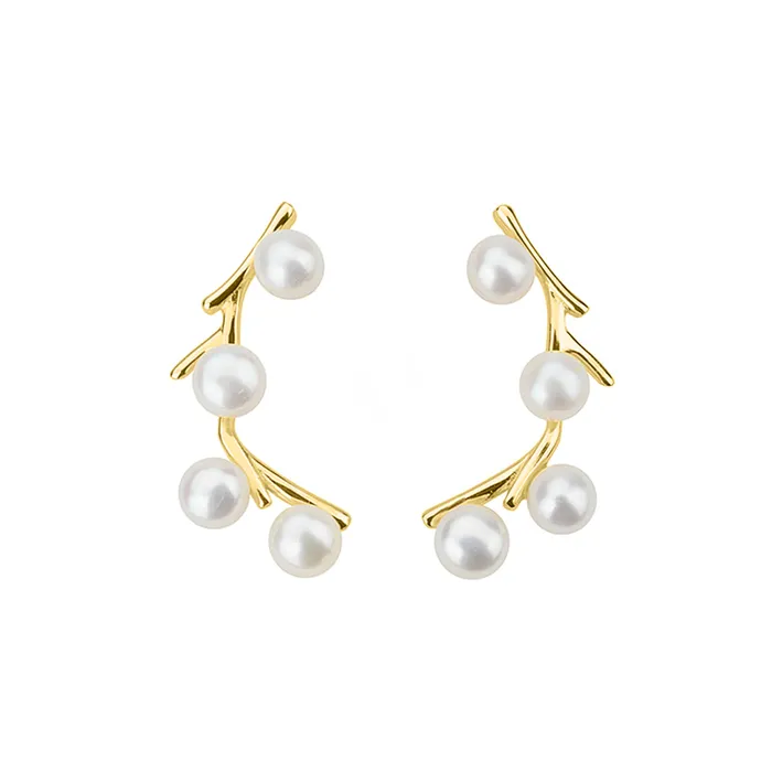 Earrings Elegant Freshwater Pearl Earrings WE00842 GARDENS Pearly Lustre