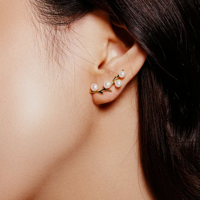 Earrings Elegant Freshwater Pearl Earrings WE00842 GARDENS Pearly Lustre