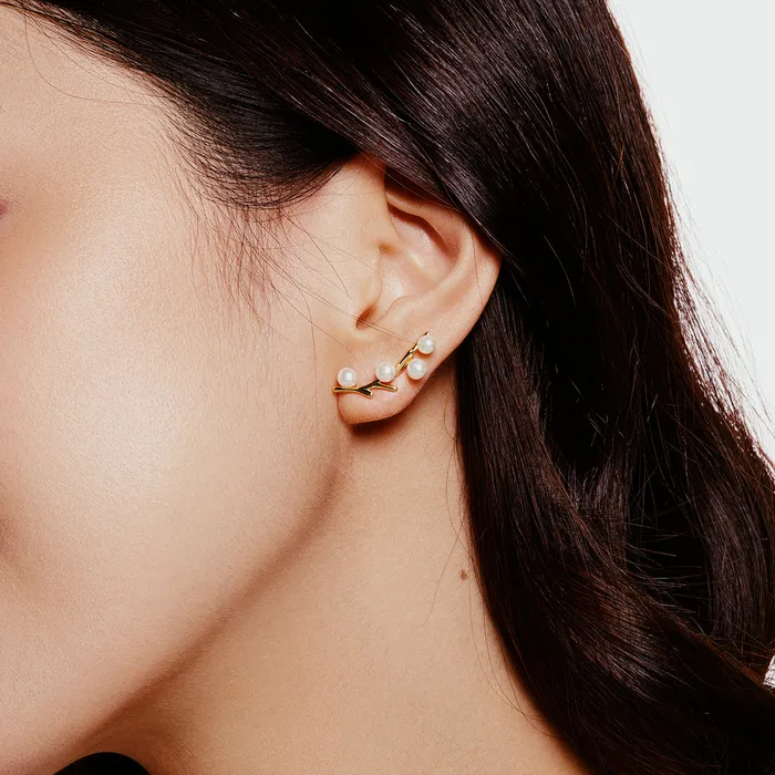Earrings Elegant Freshwater Pearl Earrings WE00842 GARDENS Pearly Lustre
