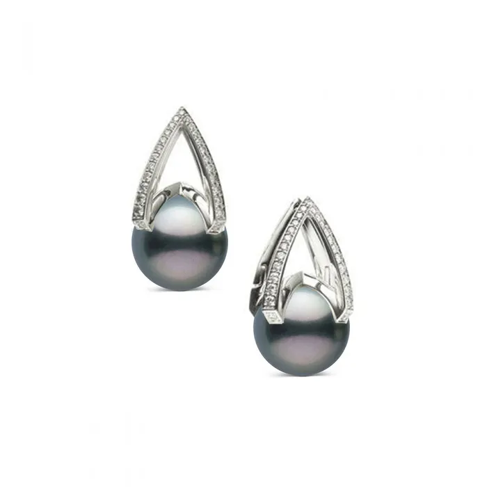 Earrings Elegant Saltwater Tahitian Pearl Set WS00007 Pearly Lustre