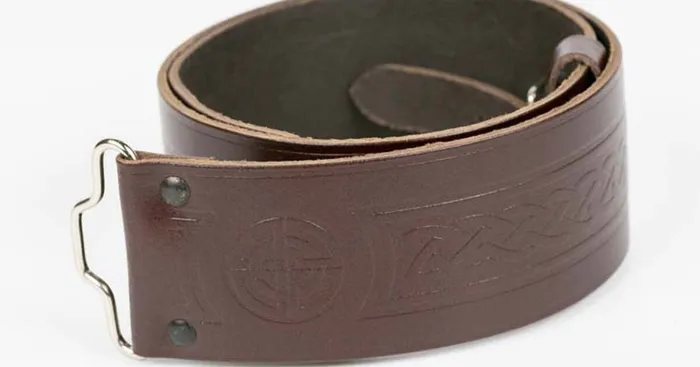 Earrings Glen Esk Knot Embossed Brown Leather Kilt Belt Glen Esk