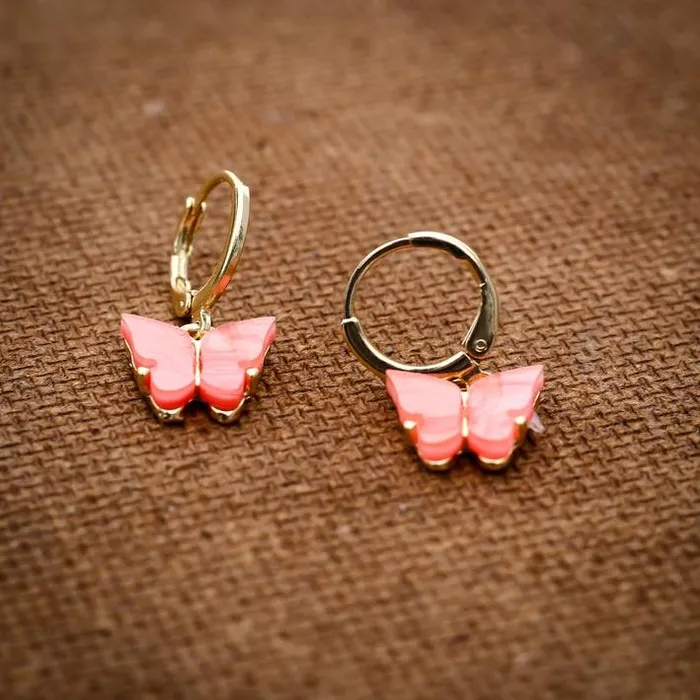 Earrings Jewelvers 14k Gold Filled Butterfly Hoop Earrings Earrings Jewelvers 14k Gold Filled Butterfly Hoop Earrings
