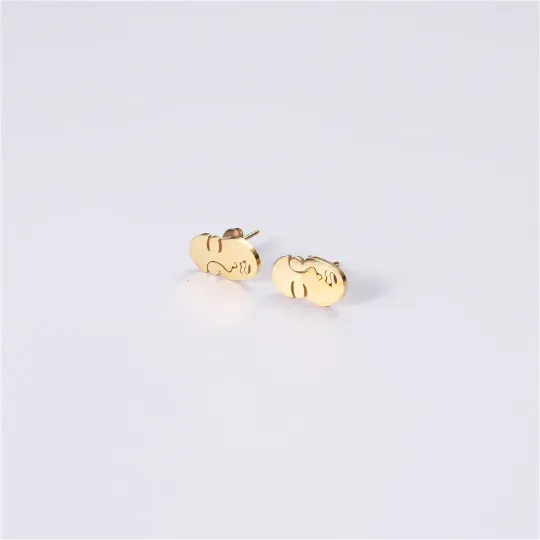 Earrings Jewelvers 18K Goldfilled Face Stud Earrings