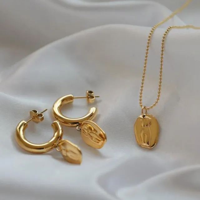 Earrings Jewelvers 18K GoldFilled Female Body Hoop Earrings