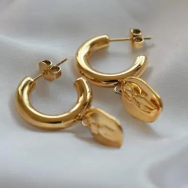Earrings Jewelvers 18K GoldFilled Female Body Hoop Earrings