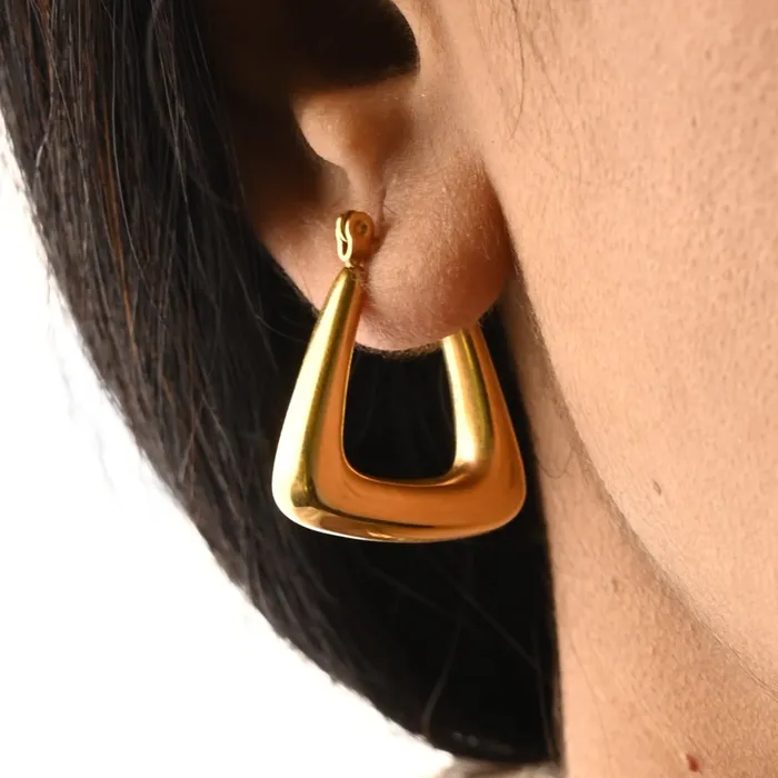 Earrings Jewelvers 18K GoldFilled Triangle Hoop Earrings Earrings Jewelvers 18K GoldFilled Triangle Hoop Earrings