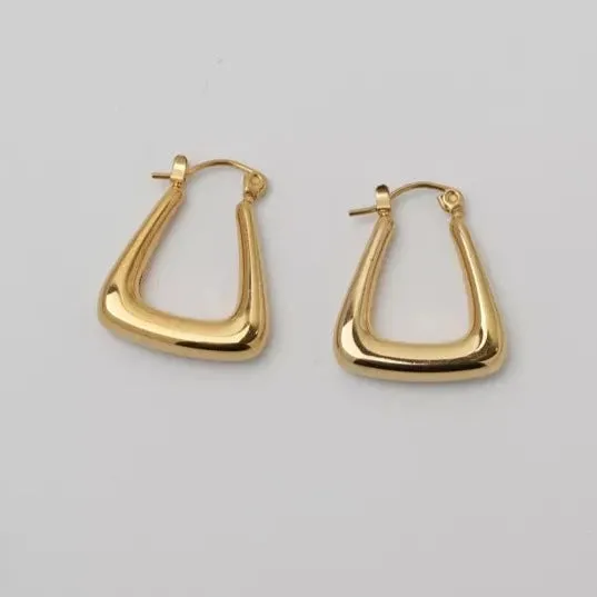 Earrings Jewelvers 18K GoldFilled Triangle Hoop Earrings Earrings Jewelvers 18K GoldFilled Triangle Hoop Earrings