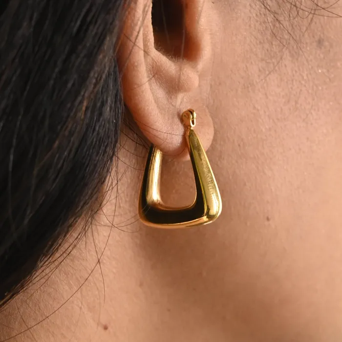 Earrings Jewelvers 18K GoldFilled Triangle Hoop Earrings Earrings Jewelvers 18K GoldFilled Triangle Hoop Earrings