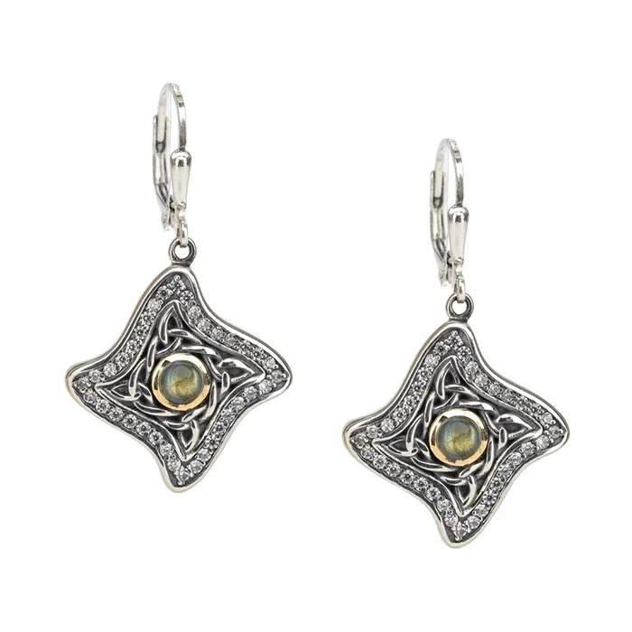 Earrings Keith Jack Silver 10K Gold Celestial Star Leaverback Earrings