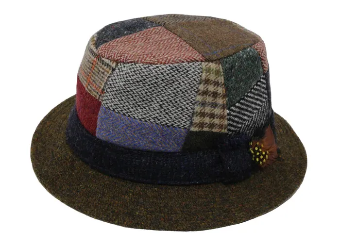 Earrings Patchwork Tweed Walking Hat Hanna Hats