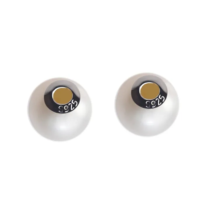 Earrings Pearly Lustre Customization Freshwater White Round Pearl Earrings Stud WA00017