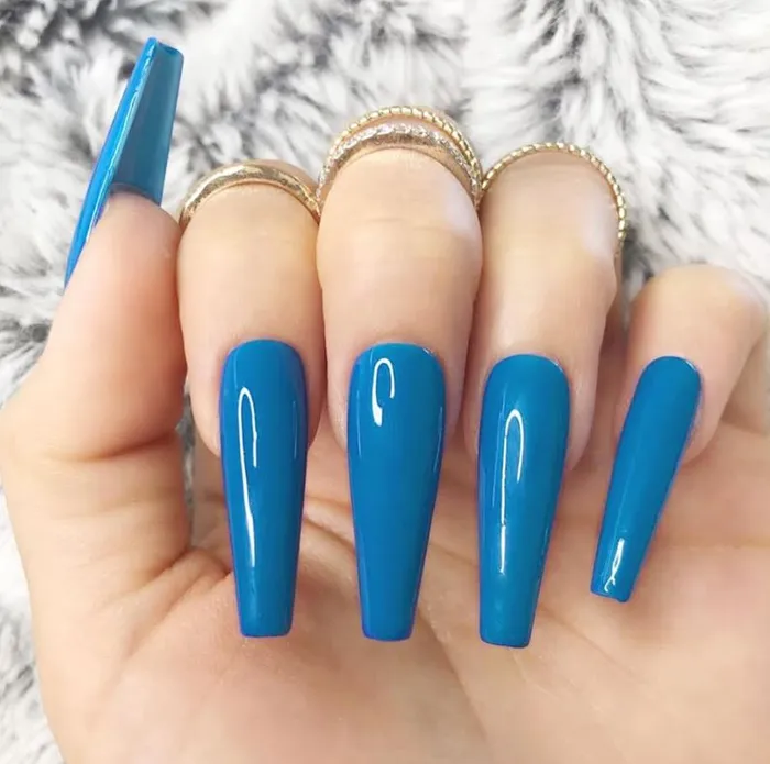 Earrings POLLY NS353 Extra Long Nails Coffin Glossy Press On 22 Pieces