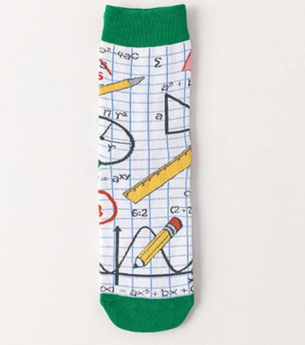 Earrings SF558 Grid Paper School Theme Socks POLLY