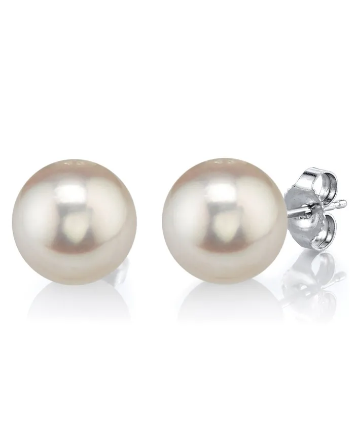 Earrings spt 120130mm White Freshwater Round Pearl Stud Earrings AAAA Quality Earrings spt 120130mm White Freshwater Round Pearl Stud Earrings AAAA Quality