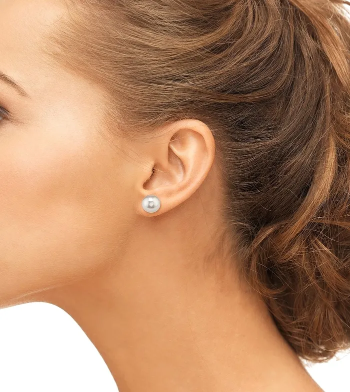 Earrings spt 95100mm White Akoya Round Pearl Stud Earrings