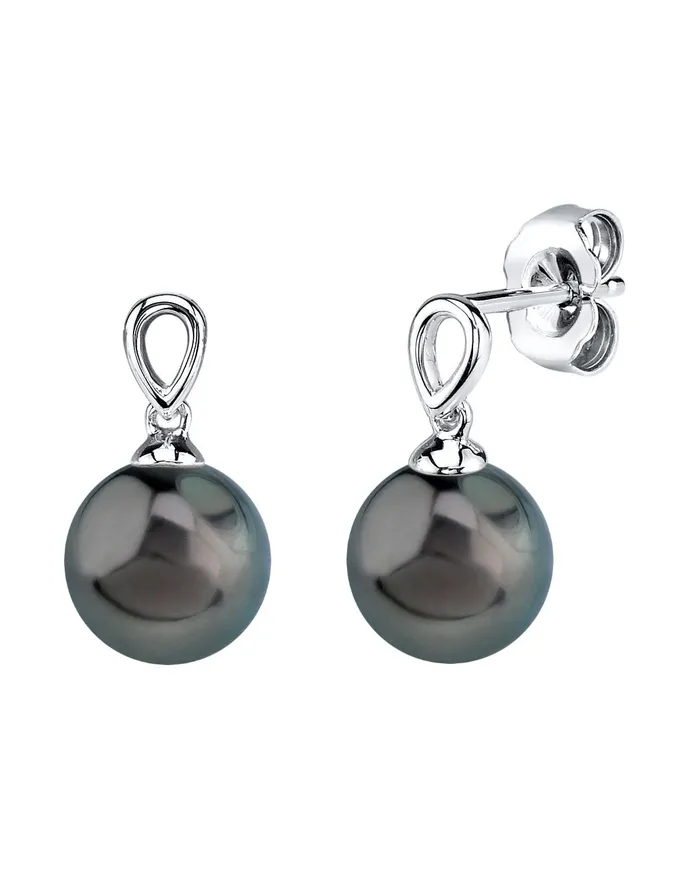 Earrings spt Black Tahitian Pearl Sugar Dangle Earrings