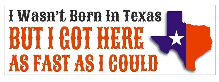 Earrings Winter Park Products STD429 Wasnt Born In Texas Bumper Sticker