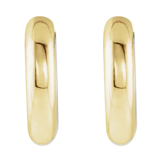 Earrings Yellow White Gold Reversible Huggies Hoop Earrings Fire Brilliance 