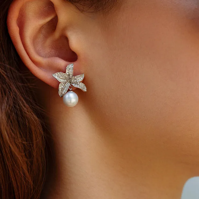 Elegant Freshwater Pearl Earrings WE00178 Pearly Lustre Earrings