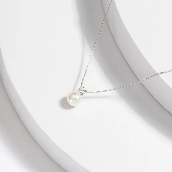 Elegant Freshwater Round Pearl Necklace WN00268 Pearly Lustre Necklaces