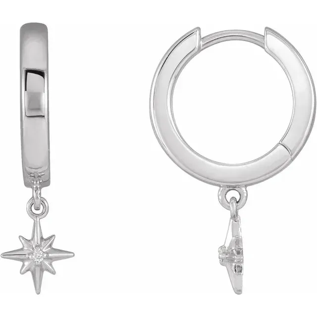 Fire Brilliance Earrings Celestial Diamond Accented Huggie Hoop Earrings