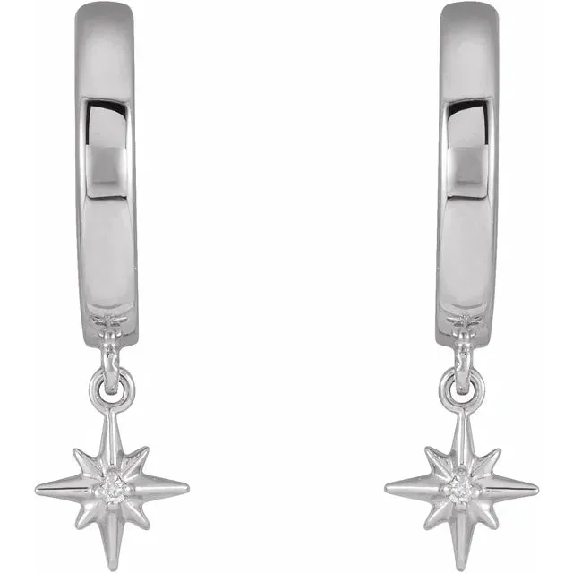 Fire Brilliance Earrings Celestial Diamond Accented Huggie Hoop Earrings