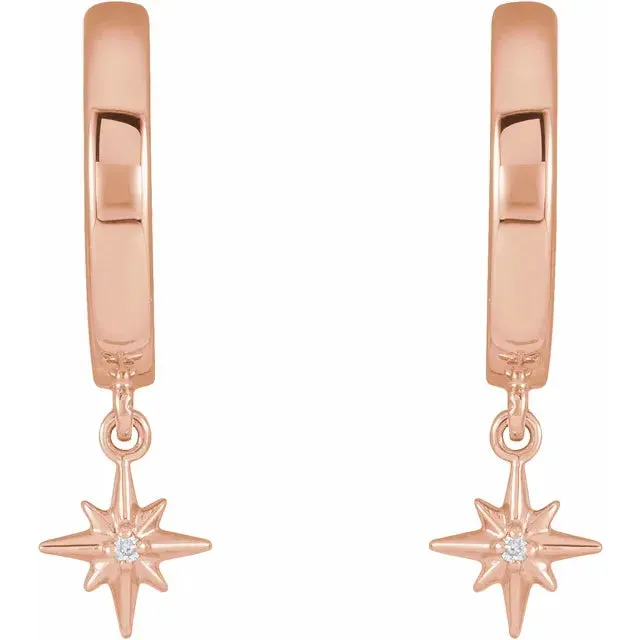 Fire Brilliance Earrings Celestial Diamond Accented Huggie Hoop Earrings