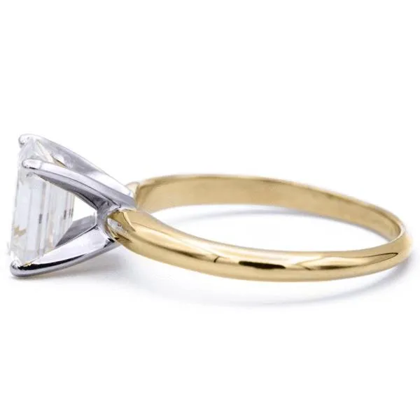 Fire Brilliance Emerald Moissanite 4 Prongs FANCY Solitaire Ring Rings