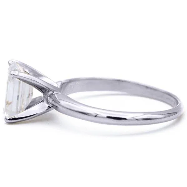 Fire Brilliance Emerald Moissanite 4 Prongs FANCY Solitaire Ring Rings