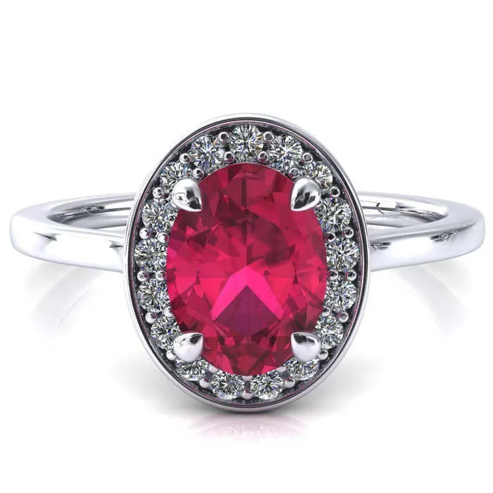 Fire Brilliance Holly Oval Ruby 4 Prong Pinpoint Floating Halo Scalloped Cathedral Ring Rings Fire Brilliance Holly Oval Ruby 4 Prong Pinpoint Floating Halo Scalloped Cathedral Ring Rings
