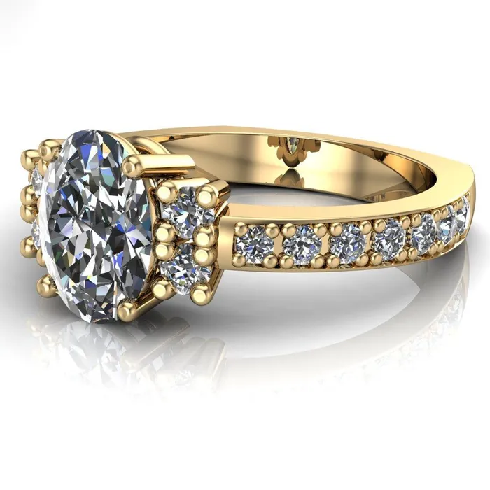 Fire Brilliance Rings Arcadia Oval Diamond Channel Under Bezel Engagement Ring