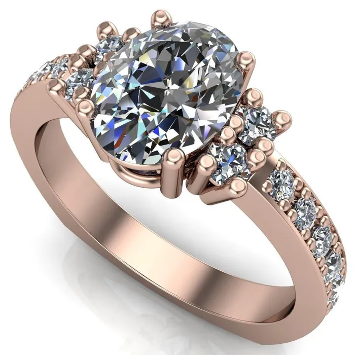 Fire Brilliance Rings Arcadia Oval Diamond Channel Under Bezel Engagement Ring