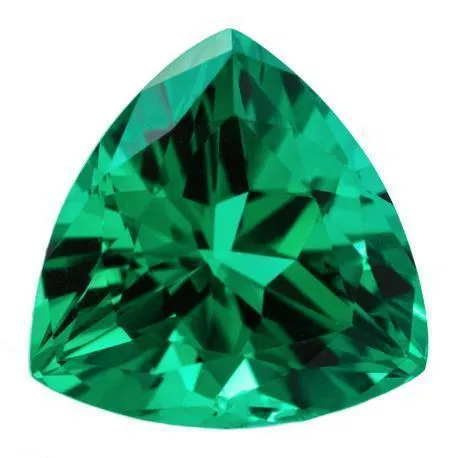 FIRE BRILLIANCE Rings Chatham LabGrown Trillion Emerald Stone Size